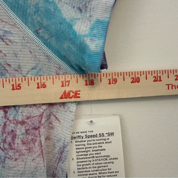 RARE Lululemon SeaWheeze Swiftly Speed SS Tee in Tie Dye Size 10 NWT - Picture 7 of 8